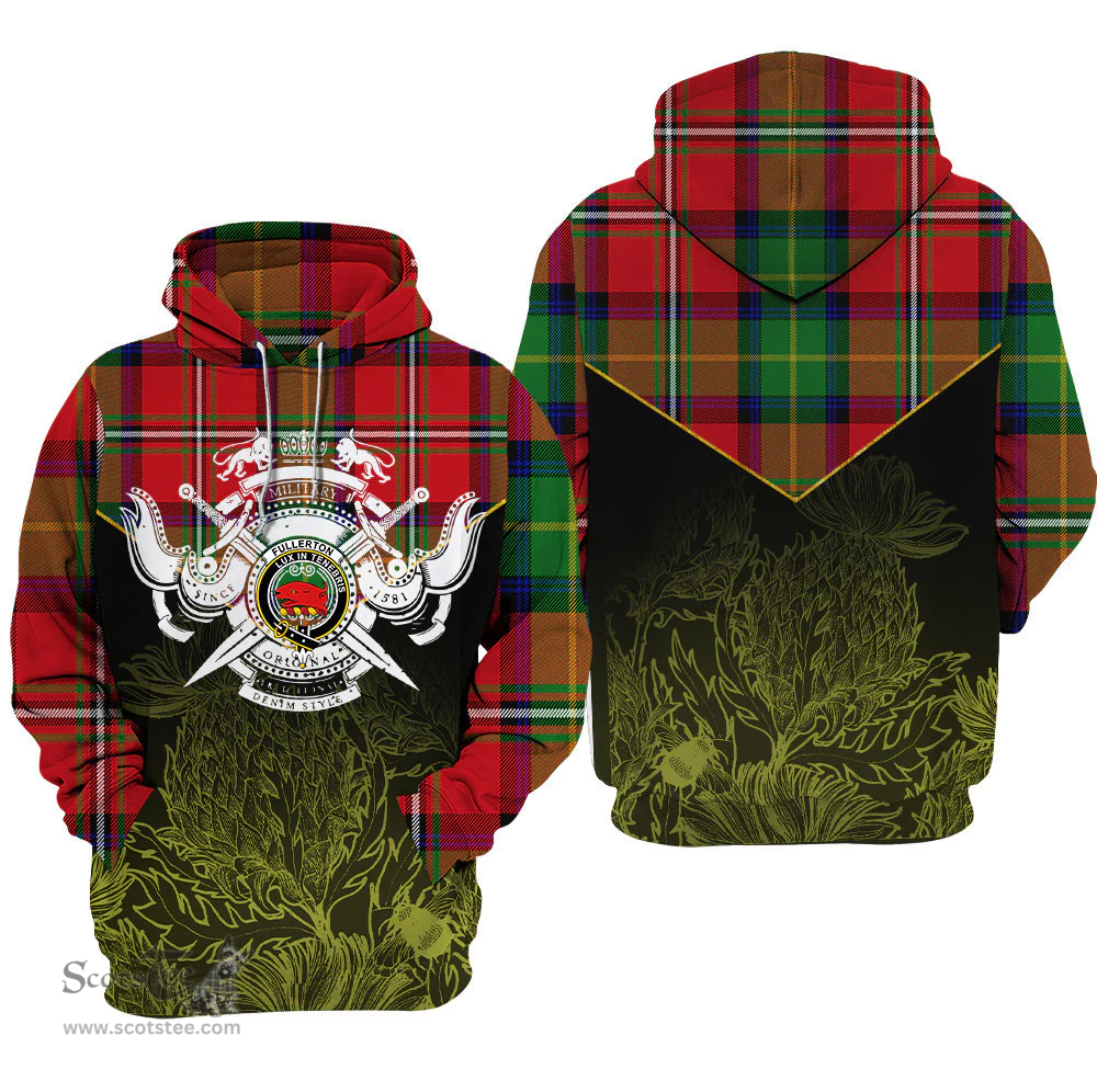 Fullerton Clan Tartan Hoodie - Scottish Thistle Style