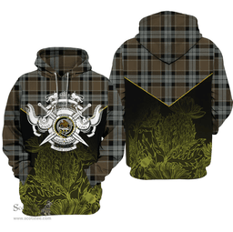 Graham Of Menteith Weathered Clan Tartan Hoodie - Scottish Thistle Style