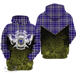 Ochterlony Clan Tartan Hoodie - Scottish Thistle Style