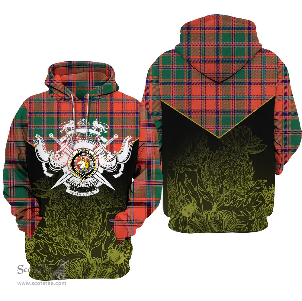 Stewart Of Appin Ancient Clan Tartan Hoodie - Scottish Thistle Style