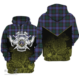 Guthrie Modern Clan Tartan Hoodie - Scottish Thistle Style
