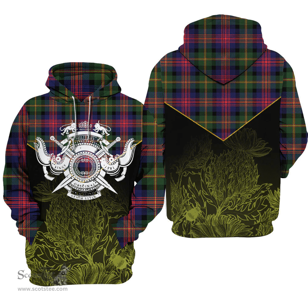 MacLennan Clan Tartan Hoodie - Scottish Thistle Style