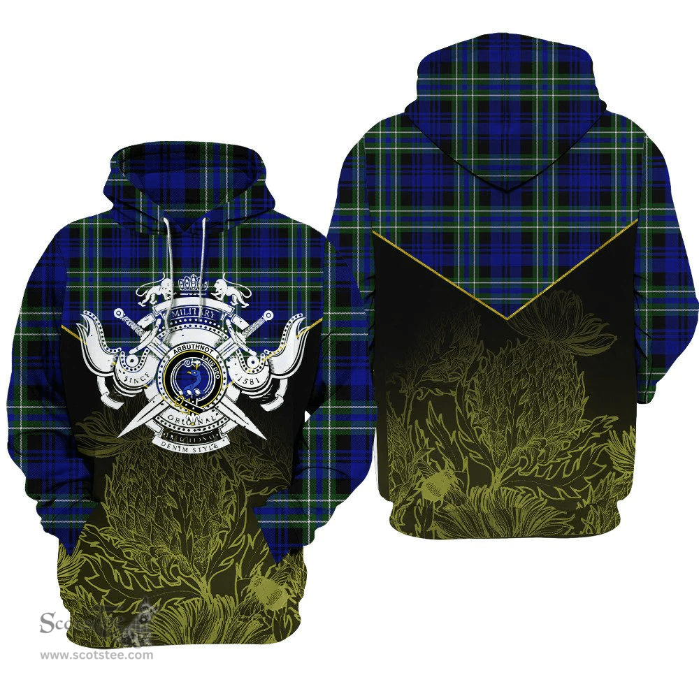 Arbuthnot Modern Clan Tartan Hoodie - Scottish Thistle Style