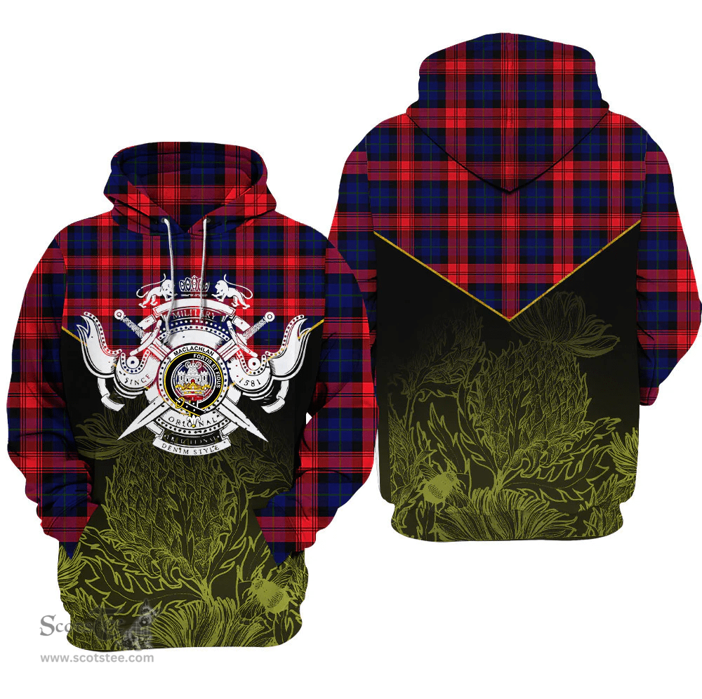 MacLachlan Modern Clan Tartan Hoodie - Scottish Thistle Style