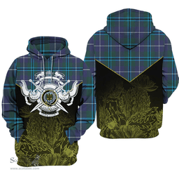 Sandilands Clan Tartan Hoodie - Scottish Thistle Style