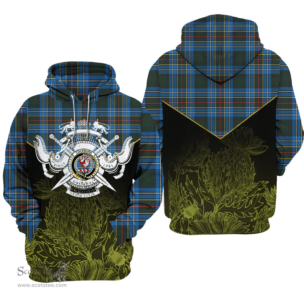 Cockburn Modern Clan Tartan Hoodie - Scottish Thistle Style