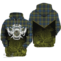 MacLellan Ancient Clan Tartan Hoodie - Scottish Thistle Style