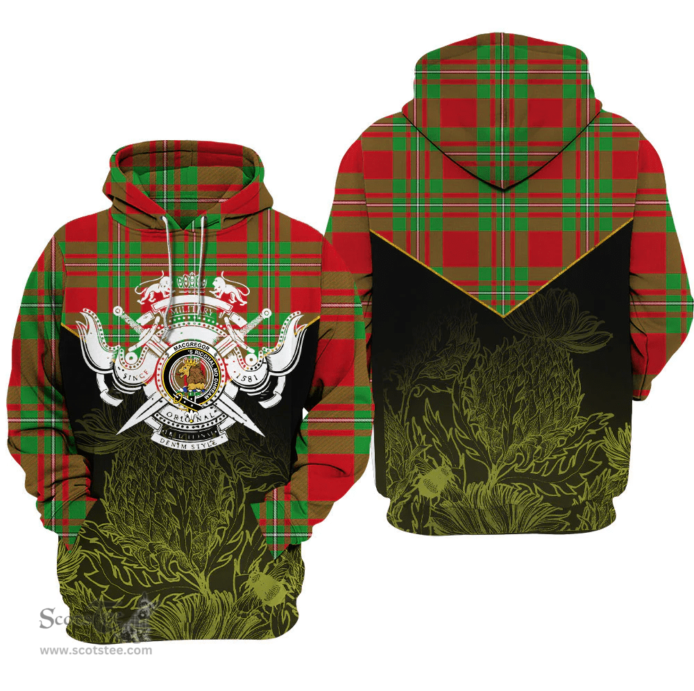 MacGregor Modern Clan Tartan Hoodie - Scottish Thistle Style