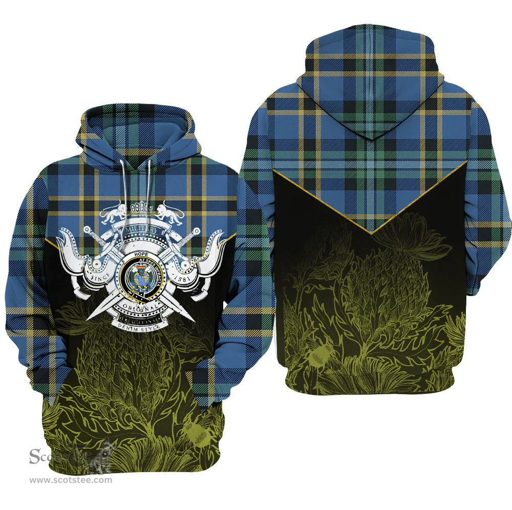 Hope Clan Tartan Hoodie - Scottish Thistle Style
