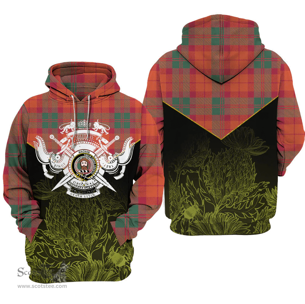MacNab Ancient Clan Tartan Hoodie - Scottish Thistle Style