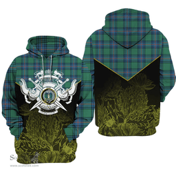 Shaw Ancient Clan Tartan Hoodie - Scottish Thistle Style
