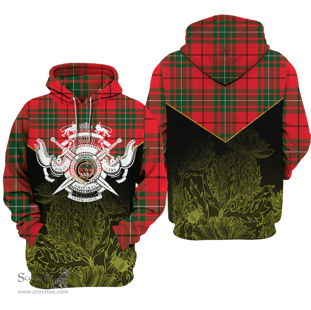 MacAulay Modern Clan Tartan Hoodie - Scottish Thistle Style