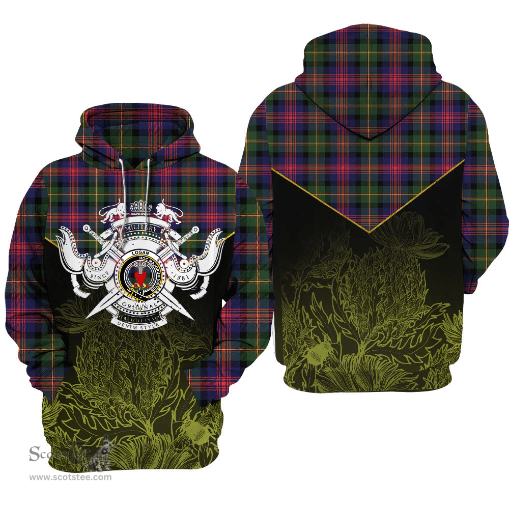 Logan Modern Clan Tartan Hoodie - Scottish Thistle Style