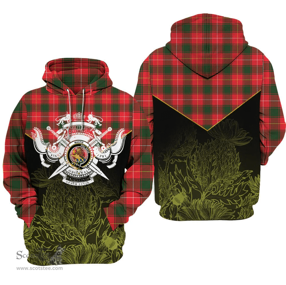 MacFie Clan Tartan Hoodie - Scottish Thistle Style