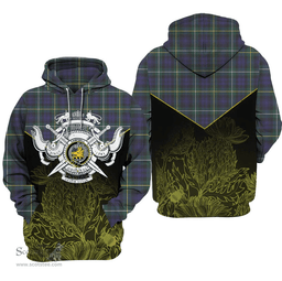 Campbell Argyll Modern Clan Tartan Hoodie - Scottish Thistle Style