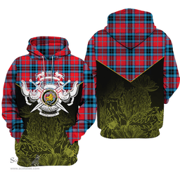 MacTavish Modern Clan Tartan Hoodie - Scottish Thistle Style