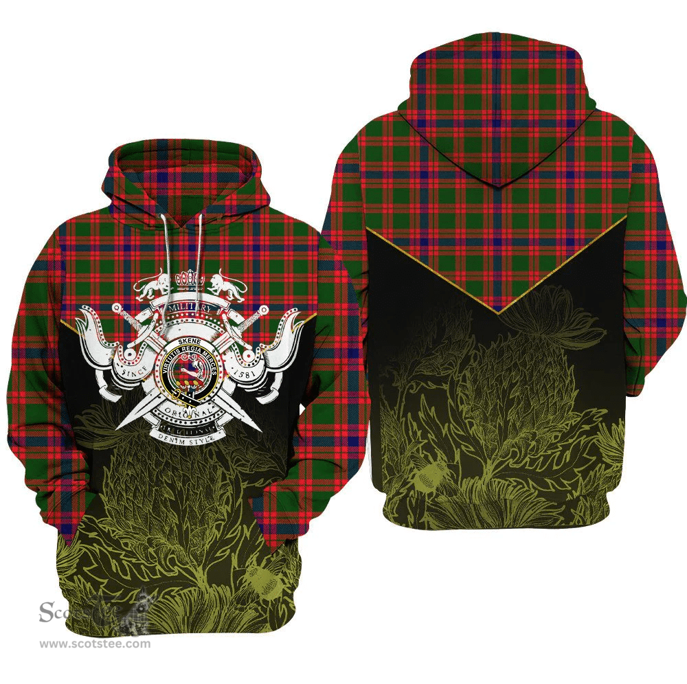 Skene Modern Clan Tartan Hoodie - Scottish Thistle Style