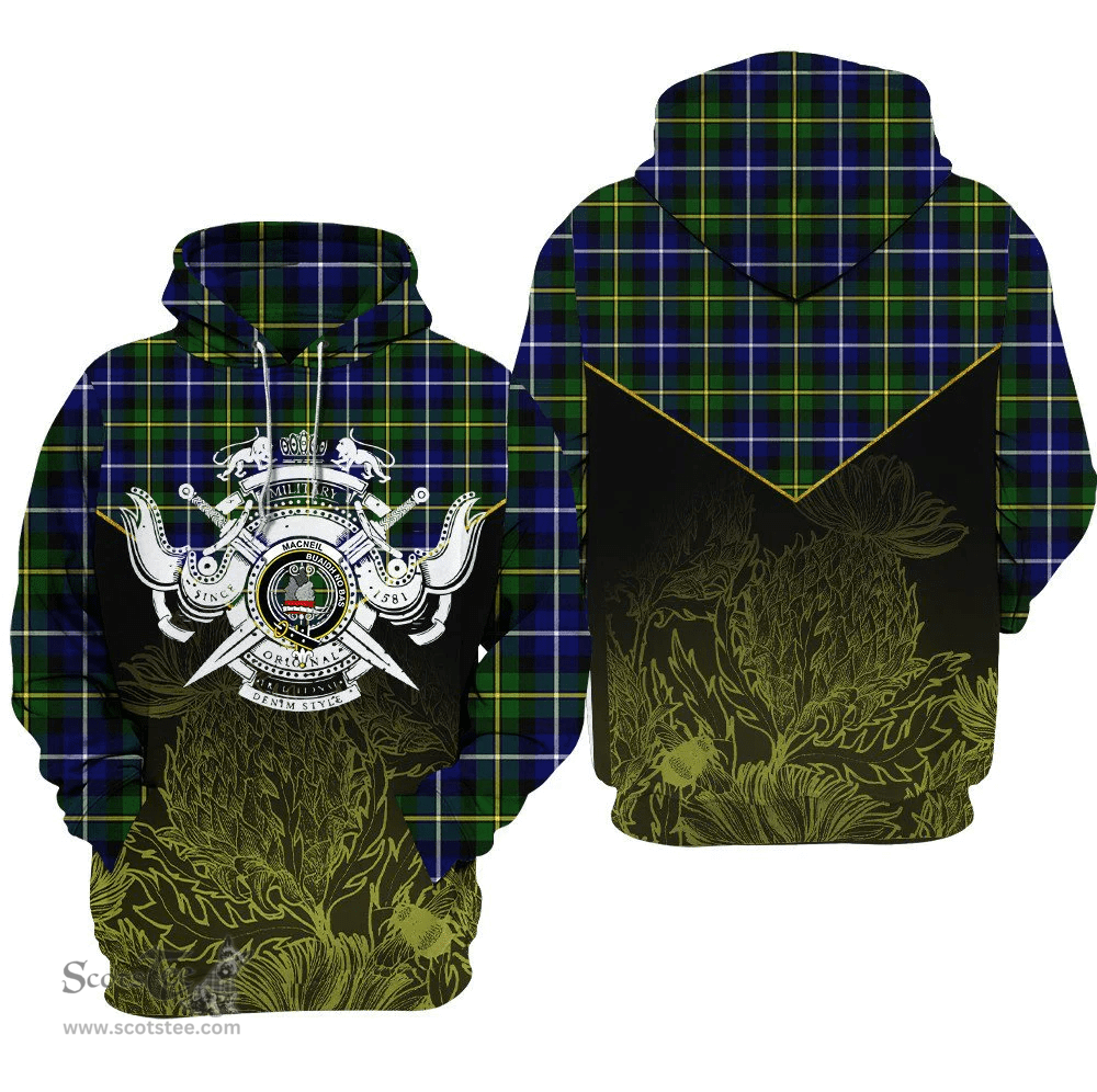 MacNeill Of Barra Modern Clan Tartan Hoodie - Scottish Thistle Style