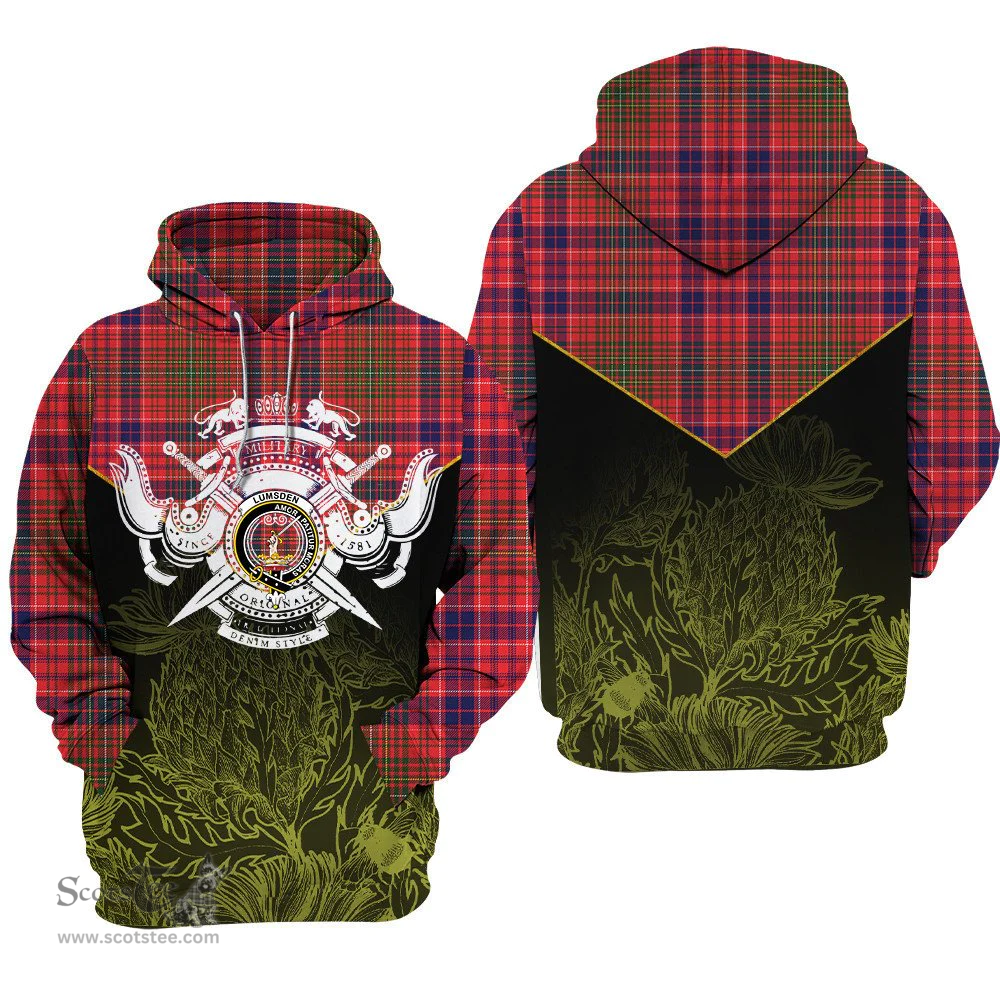 Lumsden Modern Clan Tartan Hoodie - Scottish Thistle Style