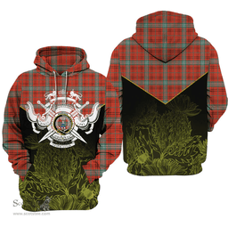 Morrison Red Ancient Clan Tartan Hoodie - Scottish Thistle Style