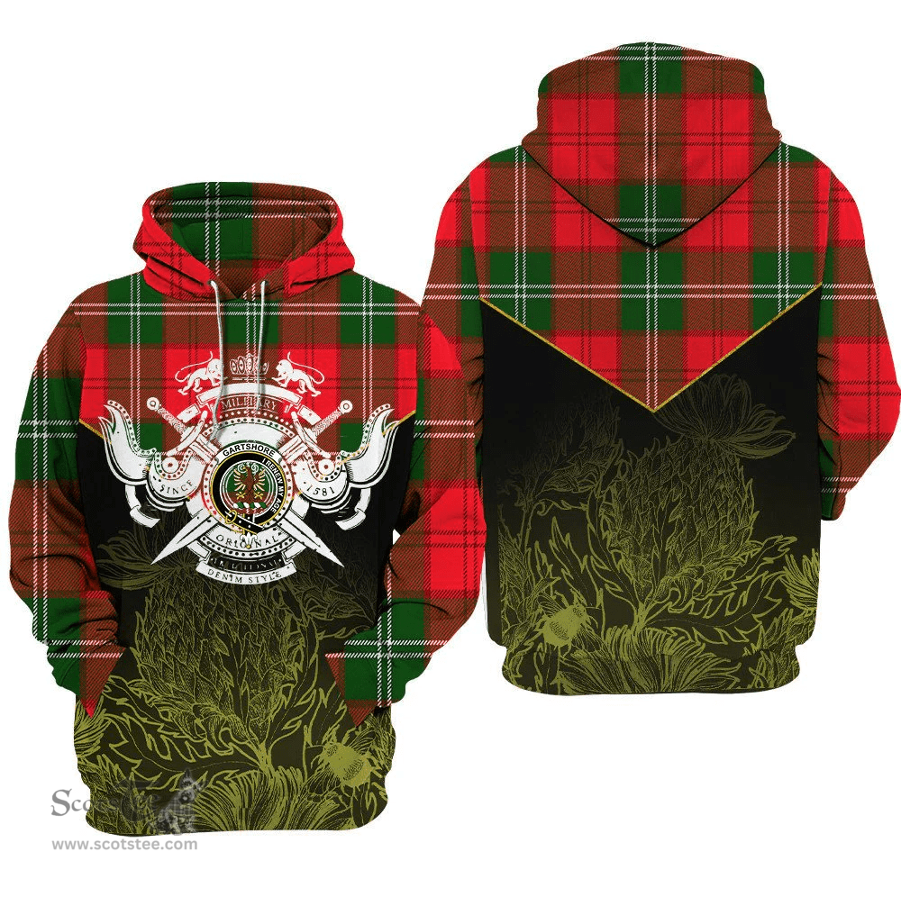 Gartshore Clan Tartan Hoodie - Scottish Thistle Style