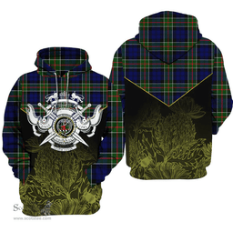 Colquhoun Modern Clan Tartan Hoodie - Scottish Thistle Style