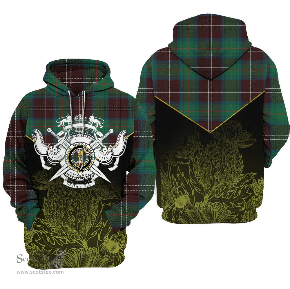 Chisholm Hunting Ancient Clan Tartan Hoodie - Scottish Thistle Style