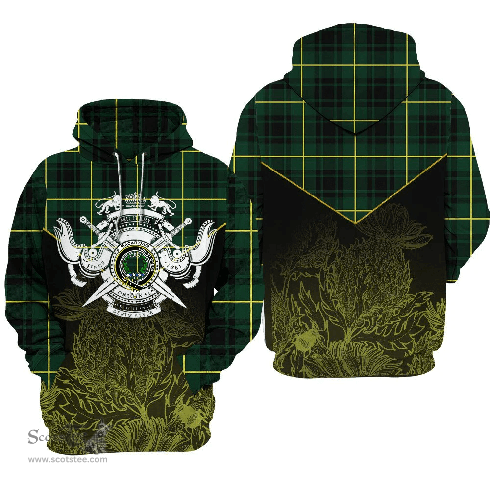 MacArthur Modern Clan Tartan Hoodie - Scottish Thistle Style
