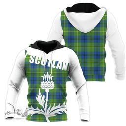 Johnston Ancient Clan Tartan Hoodie - Scottish Thistle Style