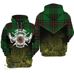 Halkerston Clan Tartan Hoodie - Scottish Thistle Style