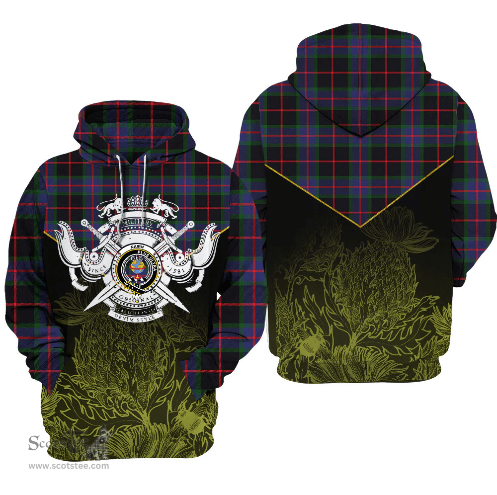Nairn Clan Tartan Hoodie - Scottish Thistle Style