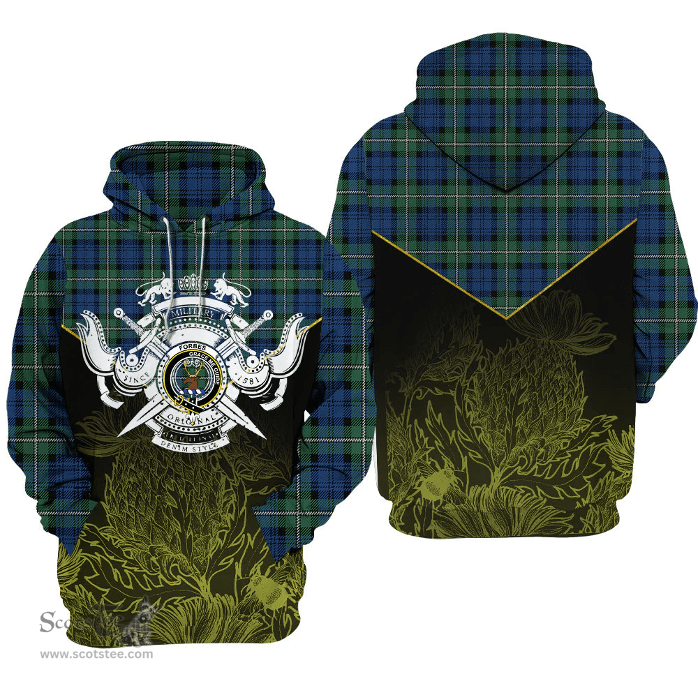 Forbes Ancient Clan Tartan Hoodie - Scottish Thistle Style