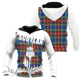 Bethune Clan Tartan Hoodie - Scottish Thistle Style