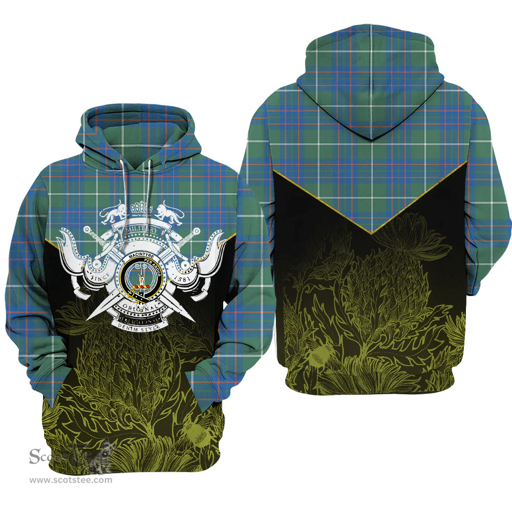 MacIntyre Hunting Ancient Clan Tartan Hoodie - Scottish Thistle Style