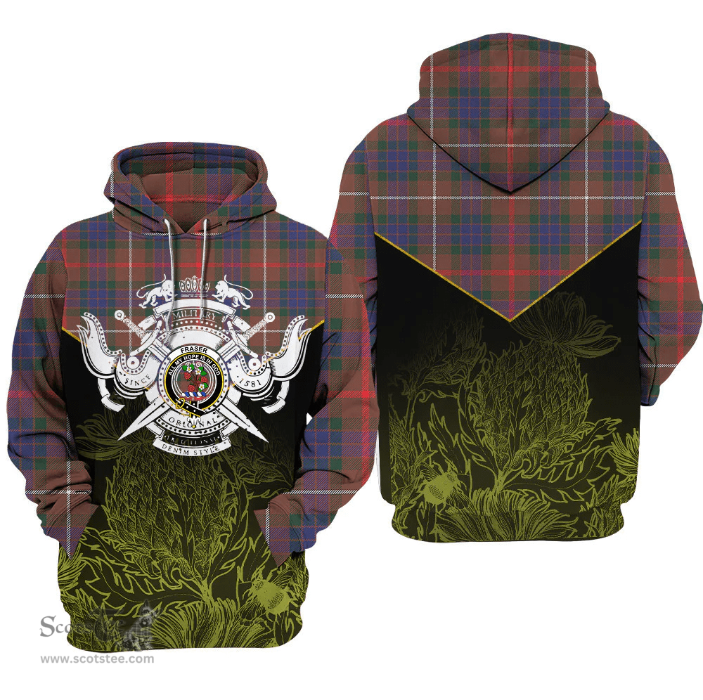 Fraser Hunting Modern Clan Tartan Hoodie - Scottish Thistle Style