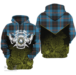 Horsburgh Clan Tartan Hoodie - Scottish Thistle Style