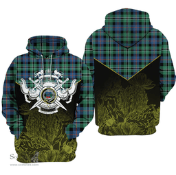 Rose Hunting Ancient Clan Tartan Hoodie - Scottish Thistle Style