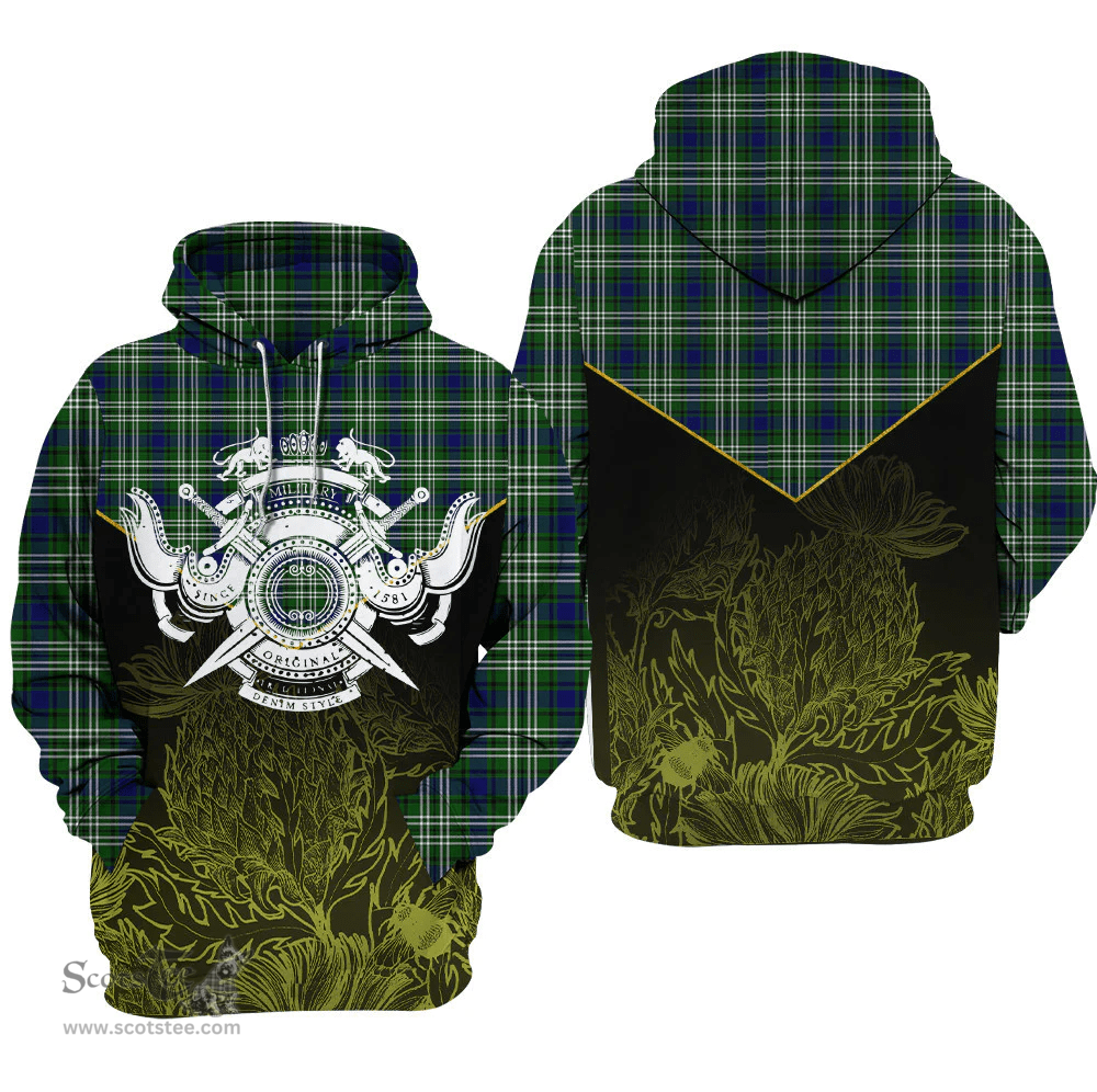 Tweedside District Clan Tartan Hoodie - Scottish Thistle Style