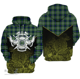 Tweedside District Clan Tartan Hoodie - Scottish Thistle Style