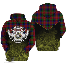 Tennant Clan Tartan Hoodie - Scottish Thistle Style