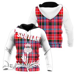 Straiton Clan Tartan Hoodie - Scottish Thistle Style
