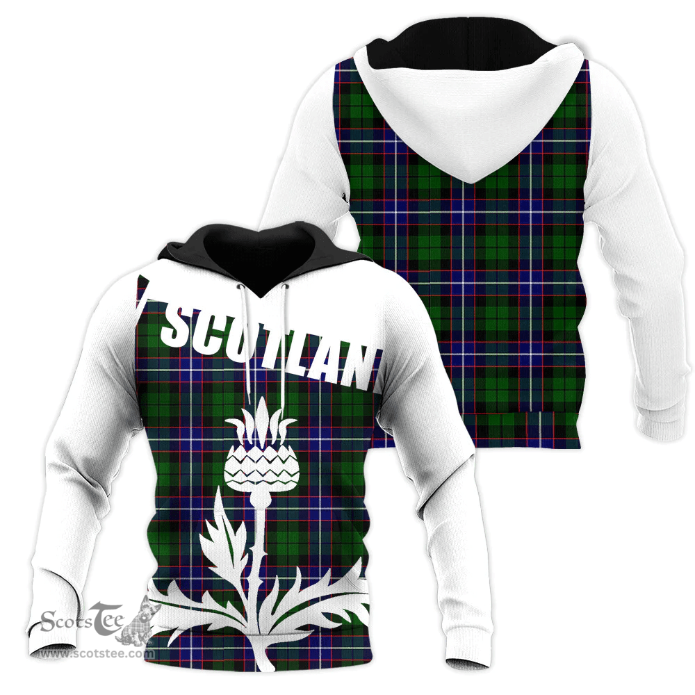 Russell Modern Clan Tartan Hoodie - Scottish Thistle Style