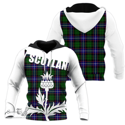 Russell Modern Clan Tartan Hoodie - Scottish Thistle Style