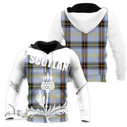 Bell Of the Borders Clan Tartan Hoodie - Scottish Thistle Style