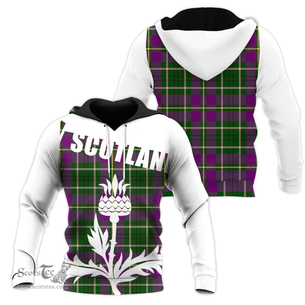 Taylor Clan Tartan Hoodie - Scottish Thistle Style