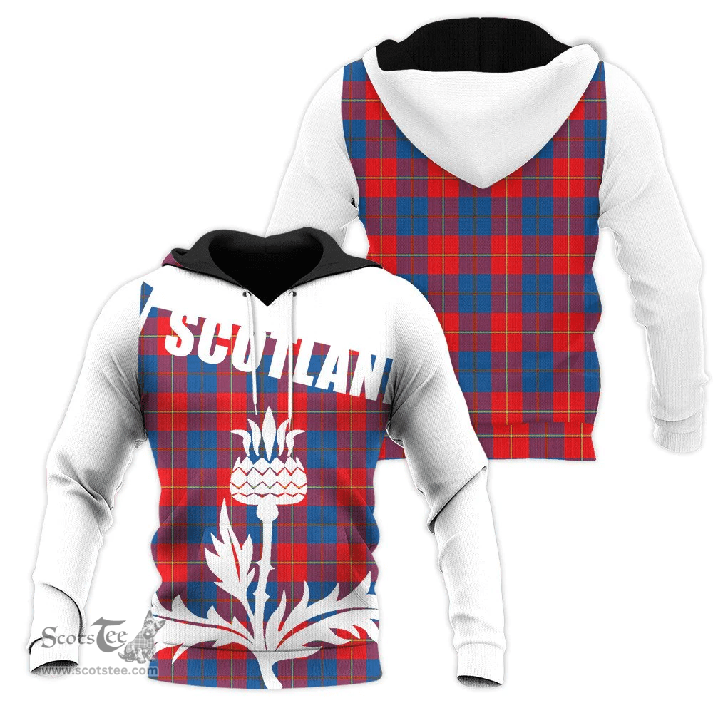 Galloway Red Clan Tartan Hoodie - Scottish Thistle Style