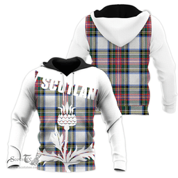 Dennistoun Clan Tartan Hoodie - Scottish Thistle Style