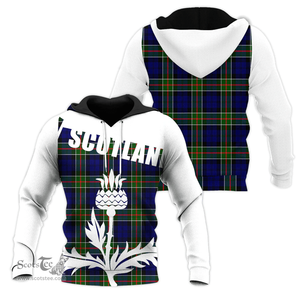 Colquhoun Modern Clan Tartan Hoodie - Scottish Thistle Style