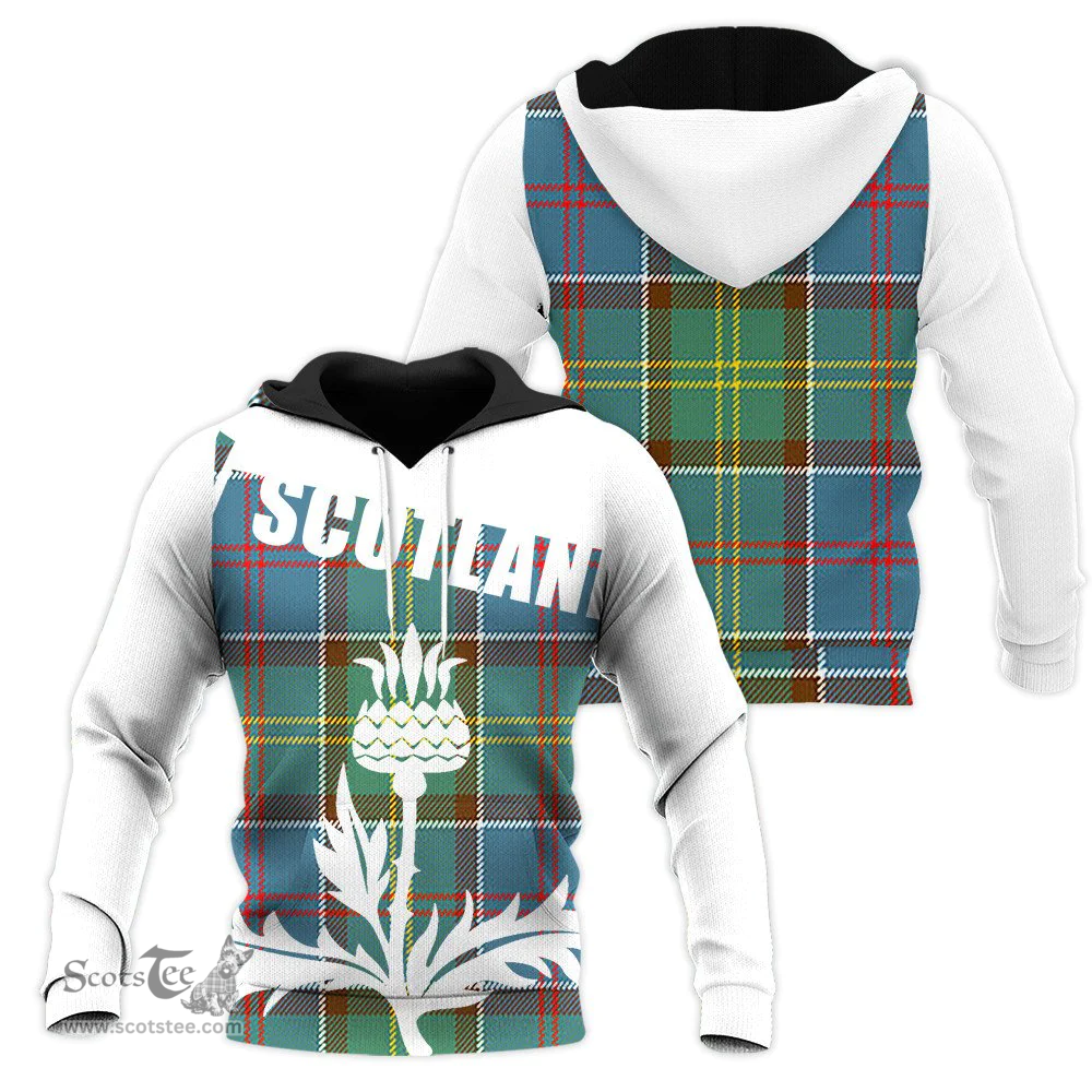Whitelaw District Clan Tartan Hoodie - Scottish Thistle Style