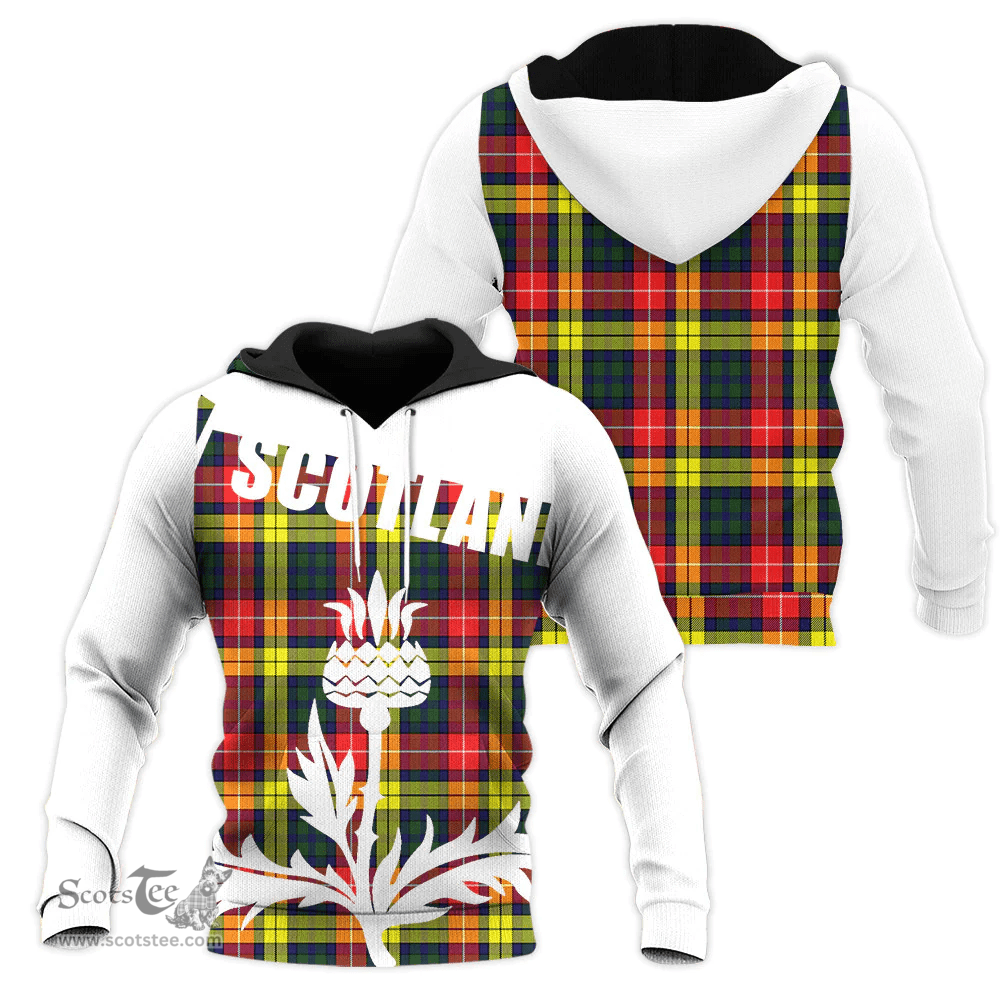 Buchanan Modern Clan Tartan Hoodie - Scottish Thistle Style